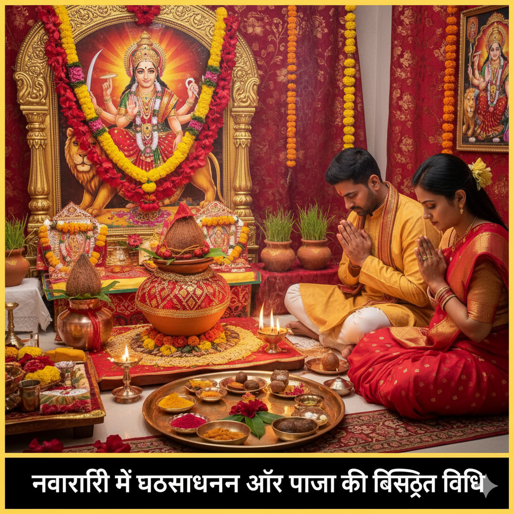 नवरात्रि में घटस्थापना और पूजा की विस्तृत विधि